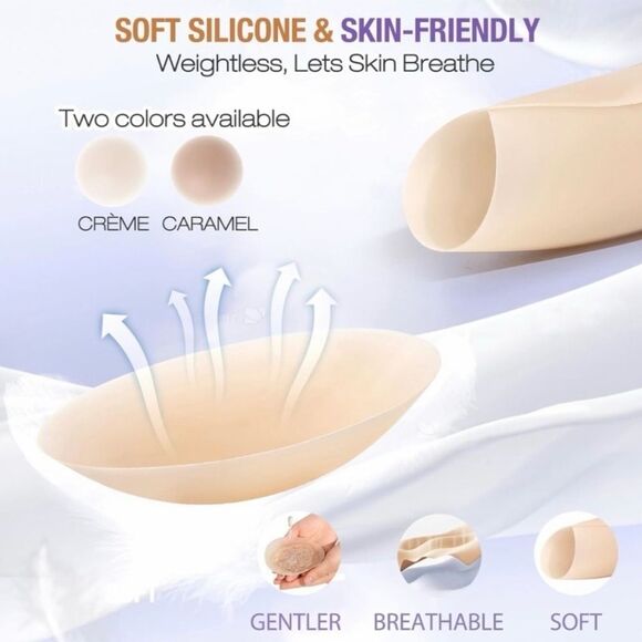 Gdsun Seamless & Invisible Nipple Covers Ultra-thin 2 Pairs #2 Dark New! - Picture 2 of 6